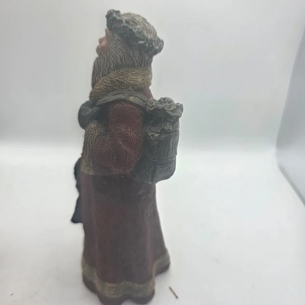 Vintage Style Father Christmas Santa Figurine Holding Joy Ornament Gift Sack